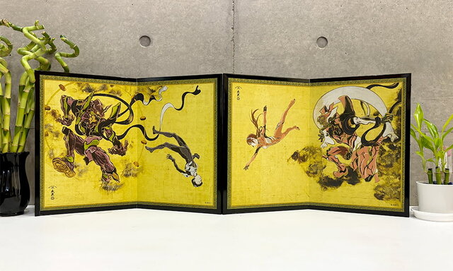 エヴァと日本文化の融合！風神雷神図をモチーフにした「エヴァ浮世絵屏風」が素敵―つながる碇シンジ、綾波レイなど全5種類