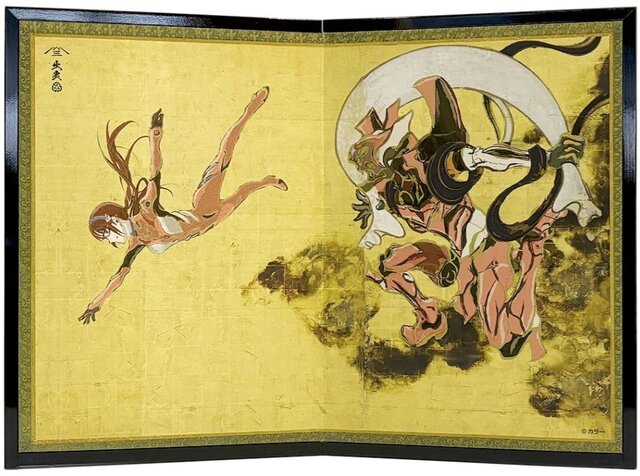 エヴァと日本文化の融合！風神雷神図をモチーフにした「エヴァ浮世絵屏風」が素敵―つながる碇シンジ、綾波レイなど全5種類