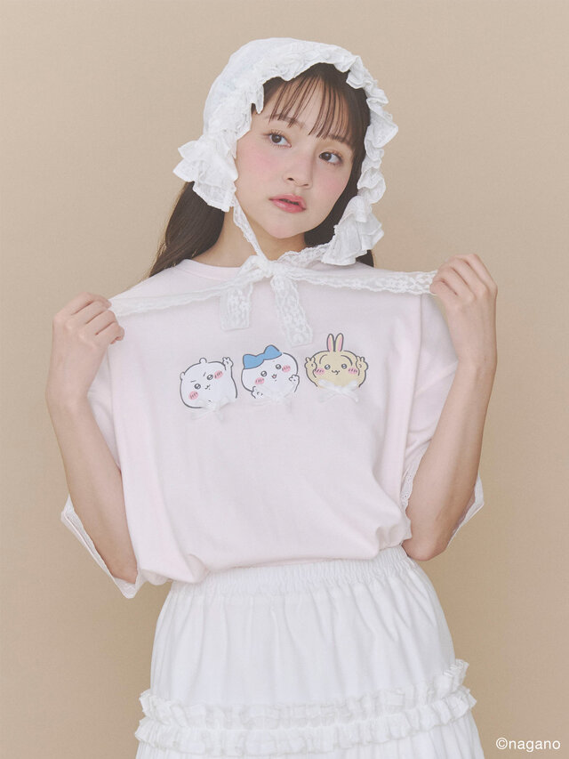 「ちいかわ」ガーリーなスペシャルコレクション!お顔たっぷりのぬいぐるみトートほか、フリルやリボンが可愛いTシャツなど先行販売