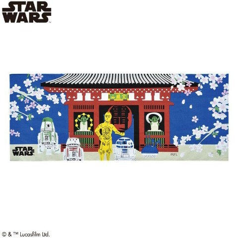 しまむらで「スター・ウォーズ」の和風手ぬぐいがオンライン販売！城を観光するダース・ベイダーたち、浮世絵風ミレニアム・ファルコンなど全9種