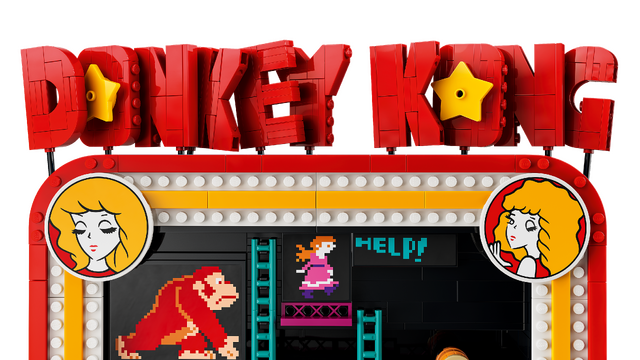 懐かしのアーケードゲーム『ドンキーコング』がレゴに！タルが転がり、ジョイスティックでジャンプマンを操作するアクションギミック搭載