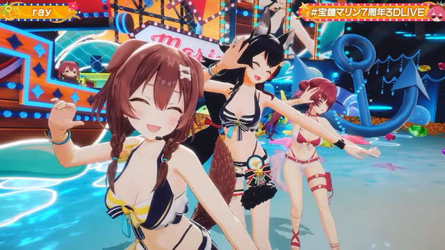 ホロライブ「宝鐘マリン」の7周年3Dライブに「超かぐや姫！」がゲスト参戦！ちょっと危ない水着衣装のお披露目では危うくBANの危機も……!?