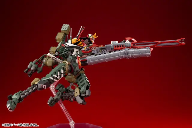 「エヴァンゲリオン新2号機α」1/400スケールプラモデルが再生産！三銃身ガトリング砲やナギナタほか、停止信号プラグなどオプション豊富