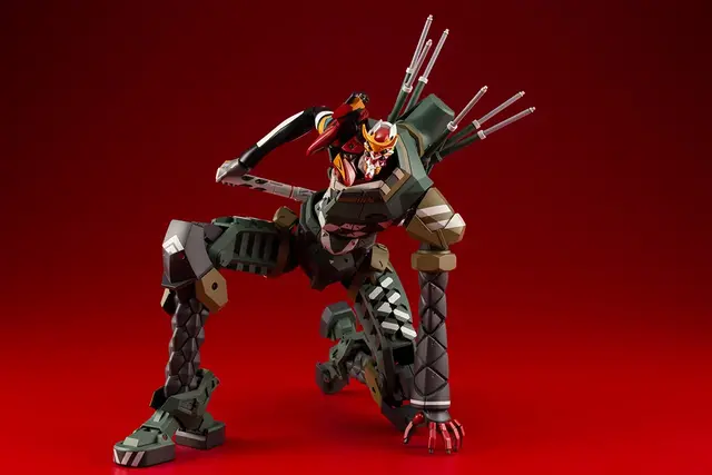 「エヴァンゲリオン新2号機α」1/400スケールプラモデルが再生産！三銃身ガトリング砲やナギナタほか、停止信号プラグなどオプション豊富