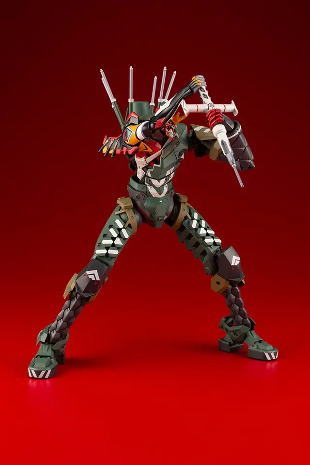 「エヴァンゲリオン新2号機α」1/400スケールプラモデルが再生産！三銃身ガトリング砲やナギナタほか、停止信号プラグなどオプション豊富
