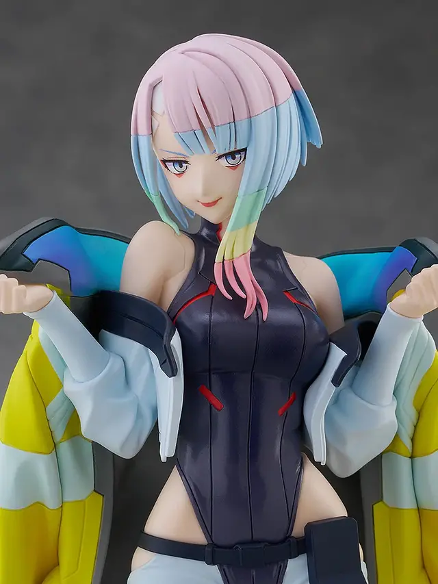 不敵な笑みが可愛い「サイバーパンク：エッジランナーズ」ルーシーのフィギュアが再販！ デイビッドのジャケットを手にした姿に、アニメの記憶が蘇る
