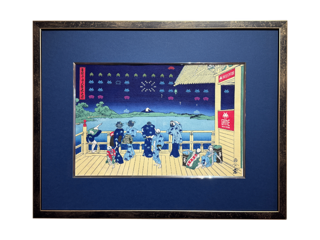 『スペースインベーダー』を浮世絵に!? 葛飾北斎の名作「冨嶽三十六景」をベースに描かれた、初の浮世絵木版画が販売