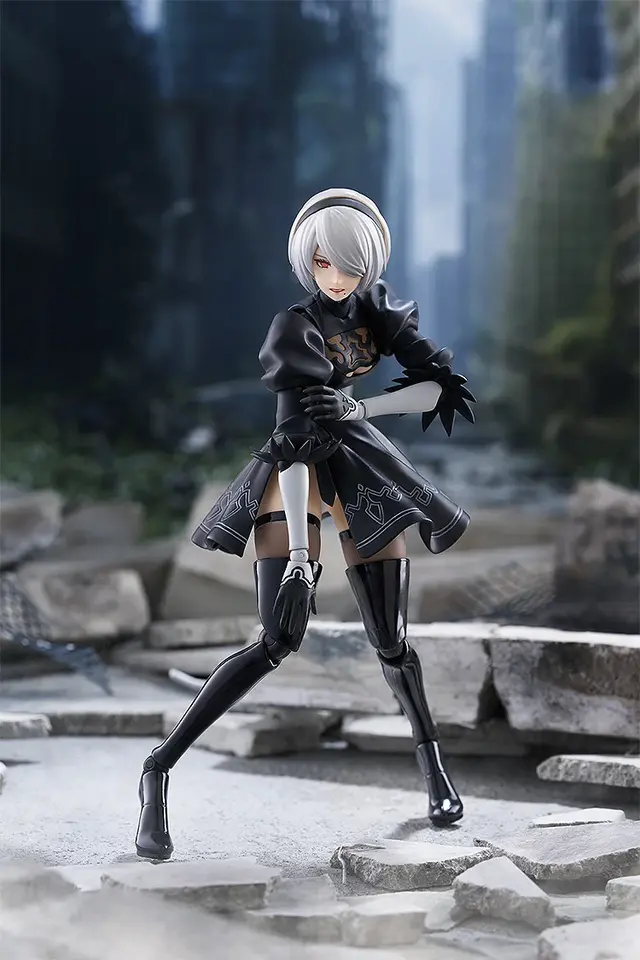 チラ見えする太もも…！アニメ『ニーア オートマタ』より「2B」の可動フィギュアが再販―ウィルス汚染顔や白の契約など付属パーツも豊富