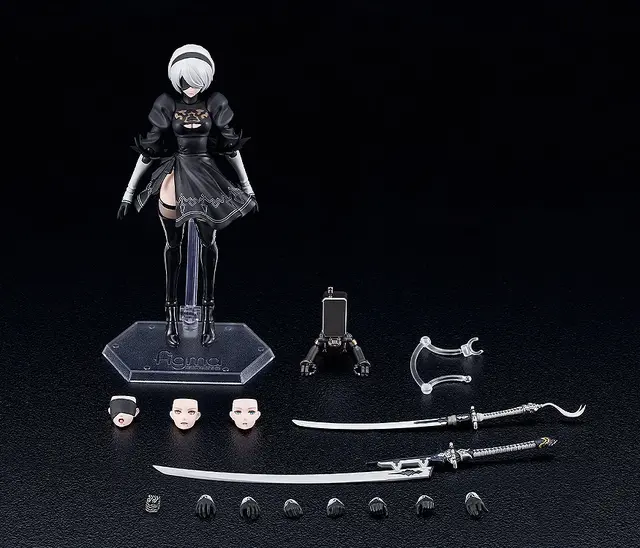 チラ見えする太もも…！アニメ『ニーア オートマタ』より「2B」の可動フィギュアが再販―ウィルス汚染顔や白の契約など付属パーツも豊富