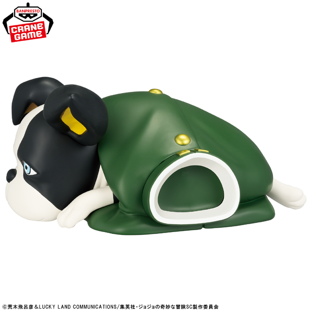 「ジョジョ第3部」花京院の制服でくつろぐ「イギー」が可愛い！約18cmのビックサイズ、オリジナルデザインのソフビフィギュアがプライズ展開