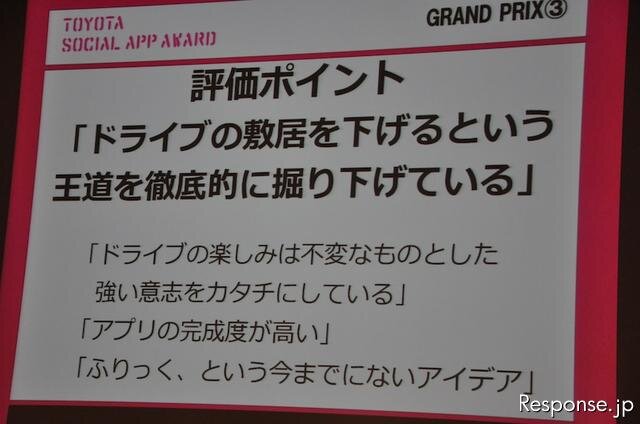 TOYOTA SOCIAL APP AWARD受賞発表会のようす