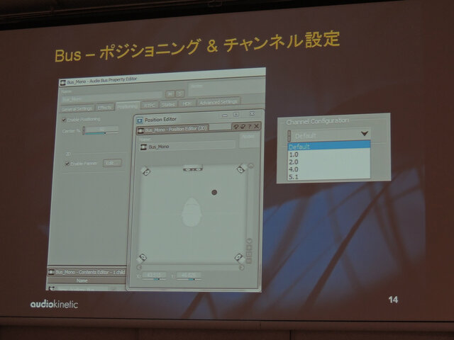 バスのポジションとチャンネル設定