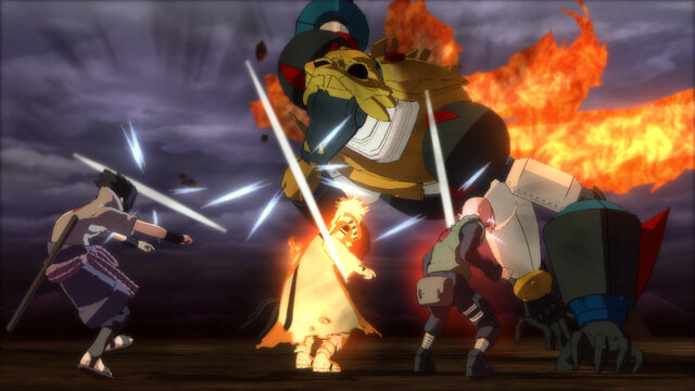 『ＮＡＲＵＴＯ－ナルト－ 疾風伝 ナルティメットストームレボリューション』1人用モード「忍界武闘祭」で4人の忍が乱戦