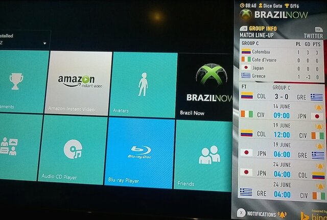 『Brazil Now』を起動し応援チームを登録すると、試合のスケジュールなどが表示される