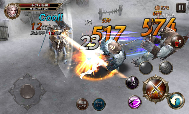 攻撃スキルボタンをタップすればスキル発動！