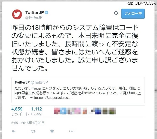 20日の報告ツイート