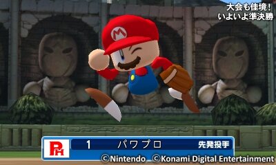 3DS『実況パワフルプロ野球 ヒーローズ』×「マリオ」コラボ決定、変化球「ファイアボール」が投げられる！