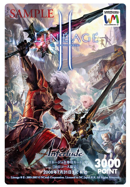 Lineage II(R) and  Lineage II(R) the Chaotic Throne are  trademarks of NCsoft Corporation. 2003-2007 (C) Copyright NCsoft Corporation. NC Japan K.K. was granted by NCsoft Corporation the right to publish, distribute, and transmit Lineage II the Chaotic Throne in Japan. All Rights Reserved.