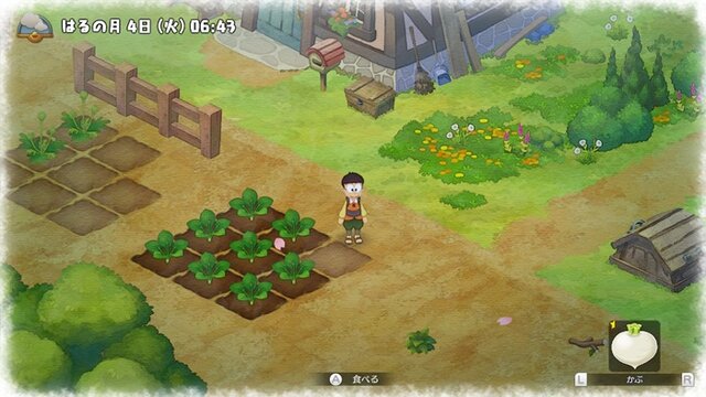 リアル牧場物語！子どもと一緒に庭に種を巻いたら、ドラえもん農場に行きたくなった
