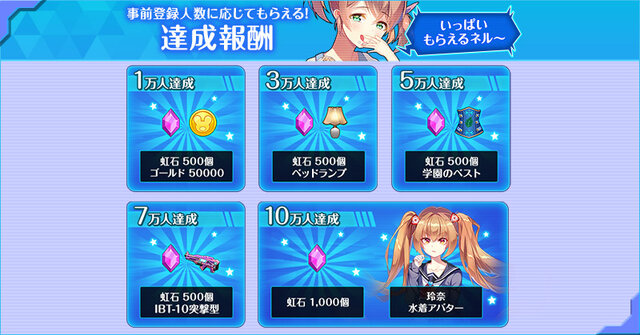 少女と愛をつむぐ学園アクションRPG『にじいろLive』事前登録開始─10万人到達で「虹石」＆「玲奈」用の水着衣装をプレゼント！