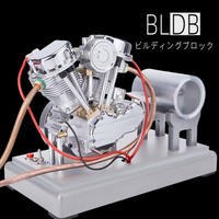 バイク好きの棚に9ccのVツインを。BLDB、実働エンジン「CISON FG-VT9」に金属製台座付きセットを追加